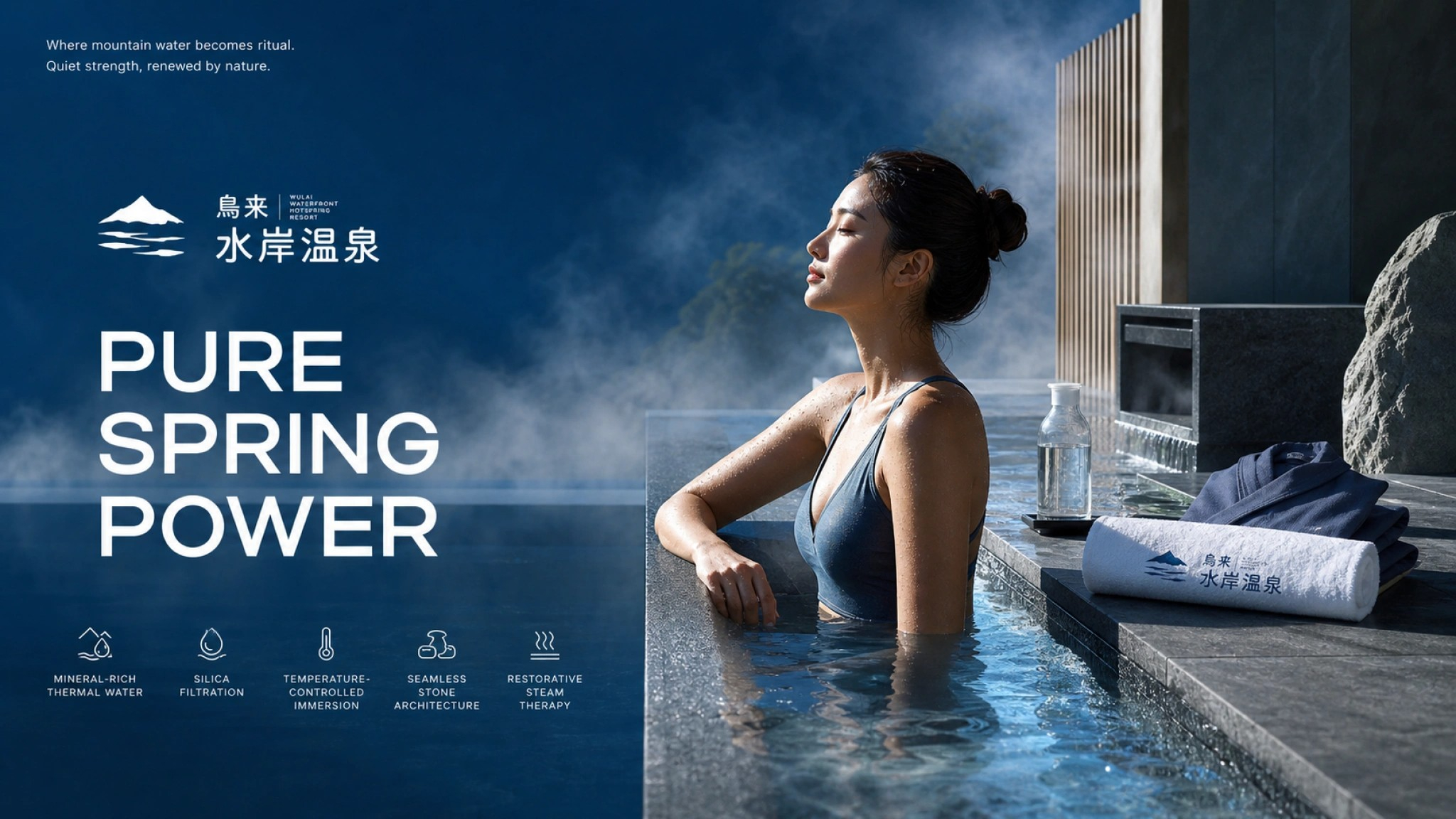 烏來水岸溫泉 — PURE SPRING POWER 主視覺
